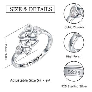 925スターリングシルバーケルトノットプロミスリングエタニティウェディングバンドリング - Product Image 6