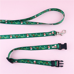 Accesorios para Mascotas, Conjunto de Correa y Collar de Poliéster con Dibujos Animados para Perros Pequeños y Gatos, Edición Limitada de Navidad, Correa para Pasear - Product Image 3