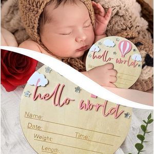 Ornamento in Legno Milestone Baby Birth Stats, Decorazione Fai-da-te per Cameretta con Nome, Data, Peso e Altezza, Artigianato in Legno, Insegne da Parete - Product Image 6