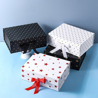Boîte cadeau pliable personnalisée pour fêtes avec ruban satin, emballage rigide magnétique de luxe pour Noël bijoux cosmétiques