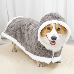 Capa con capucha para perros, abrigo grueso y cálido para perros medianos y grandes, Corgi, Border Collie, ropa para mascotas de otoño e invierno - Product Image 3