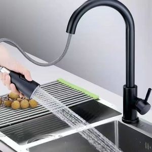 Rubinetto da <span class=keywords><strong>cucina</strong></span> estraibile in acciaio inossidabile <span class=keywords><strong>nero</strong></span>, moderno, monocomando, per lavello, acqua calda e fredda, montaggio su piano - Vendita calda - Product Image 6
