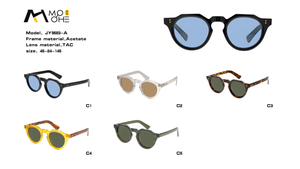 Lunettes de soleil polygonales de haute qualité en acétate de cellulose cousues, adaptées aux hommes et aux femmes, avec effet polarisé. - Product Image 5