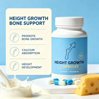 Capsules pour la croissance osseuse OEM ODM Marque privée Formule de croissance à base de Vitamine D3 et Calcium pour les os et autres compléments de santé