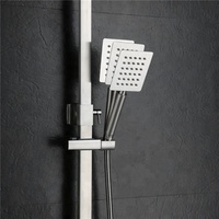 Robinet de douche en acier inoxydable 304, pomme de douche carrée, accessoires de salle de bains, ensemble de douche de luxe chaud et froid