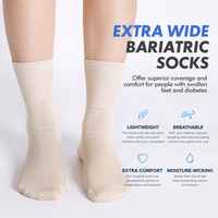 Chaussettes pour diabétiques, hauteur genou, en mélange de fibres de bambou et de coton, coupe ample confortable, pour hommes, noir et blanc, qualité OEM
