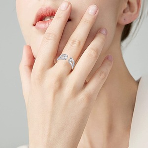 <b>Adjustable</b> <b>Silver</b> Plated Beaded <b>Ring</b> For Women Geometric Ball Shape Open Finger <b>Ring</b> Gift Jewelry S925 - Product Image 2