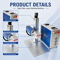 Machine de marquage laser à fibre 3D à mise au point automatique, graveur de métal à mise au point dynamique pour gravure profonde sur surfaces courbes