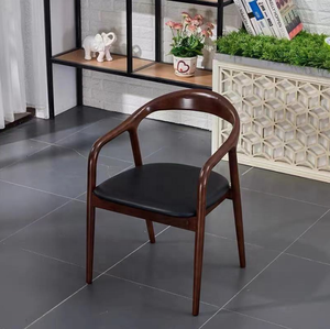 Silla nórdica ligera de lujo para Hotel o cafetería, tapizada de cuero - Product Image 2