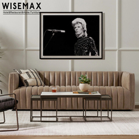 WISEMAX MÖBEL Hochwertiges Sofa-Set im Creme-Stil Möbel aus Massivholz Stoff Elastischer Schwamm Polsterung Modulares Relaxsofa