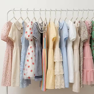 Lindo Vestido para Bebés Niñas, Manga Corta, Tul, Lazo, Rosa, Rojo, Amarillo, Blanco, Multicolor, Estampado Floral, Ropa Casual para Niños - Product Image 5