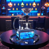 Vente en gros en usine LED Shisha Set pour narguilé en forme de carré acrylique Double Enjoyme
