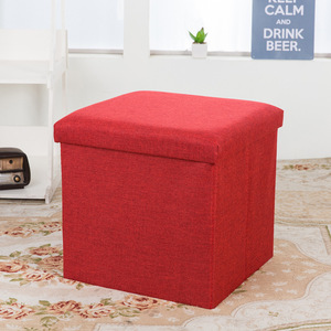Taburete de almacenamiento de esponja multifuncional, mesa de té, taburete para zapatos de lino, plegable, color liso, varios modelos de cajas de almacenamiento - Product Image 5