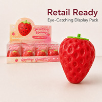 Jouet à presser en forme de fraise avec blocs de construction à l'intérieur, jouet anti-stress souple en TPR pour enfants et adultes