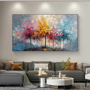 Large Wall Art Hand Painted Flowers Colorful Artwork Decorative Arts for Living Room Home Office Decor <b>Framed</b> Ready to Hang - Product Image 6