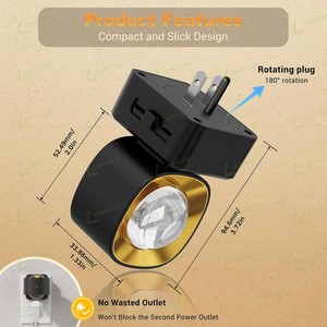 Lámpara de Noche LOHAS 2W, Proyector LED Súper Brillante, Moderno, Enchufable, Luz Blanca Suave de 3000K, para Dormitorio, Sala de Estar - Product Image 6