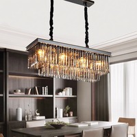 Luminaire suspendu en cristal moderne, luminaire de plafond vintage pour îlot de cuisine, salon et chambre à coucher