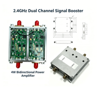 Module amplificateur de puissance RF à double canal 2,4 GHz, amplificateur de puissance bidirectionnel 2,4 GHz 4W 36dBm, 2,4~2,5 GHz