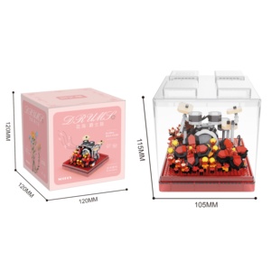 PinZhiXing Fleur Et Instruments De Musique Piano guitare <span class=keywords><strong>jazz</strong></span> sax Blocs De Construction Ensembles Cadeaux De Noël Articles - Product Image 3