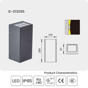 Luminaires muraux LED modernes IP65 en aluminium étanche 6W 8W 12W blanc chaud murs de décoration en verre trempé à intensité variable - Product Image 2