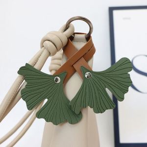 Creative PU Leather Gingko Bag Charm Pendant Fashion Handbag <b>Ornament</b> <b>Car</b> Keychain Accessories - Product Image 6
