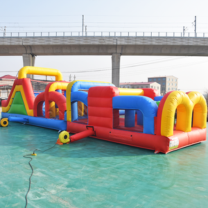 Parcours d'obstacles gonflable commercial 14x3 pour enfants et adultes, équipement de parc d'attractions en plein air - Product Image 3