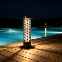 Lampes solaires de jardin modernes, imperméables, à lumière chaude, pour pelouse, éclairage décoratif de paysage, lampadaire de cour