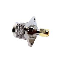 Conector Coaxial RF de Alta Frecuencia Personalizado VSWR N Hembra con Brida SMA Macho 25*25 para Sistemas de Radar y Microondas