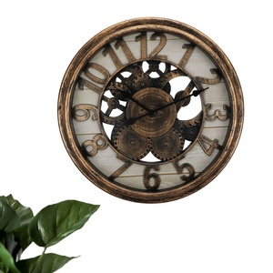 Noiseless silent Contour Chocolate <strong>Grey</strong> Color Decorative CLASSIC Retro <strong>Large</strong> Antique Wall <strong>Clock</strong> - Product Image 6
