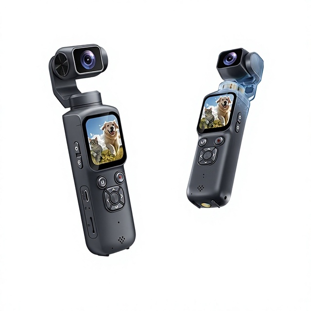 4K Handheld HD Action Camera Pocket Gimbal Vlog Camcorder Travel-Ready Outdoor Camera HJD05 1.72" Screen TF Card