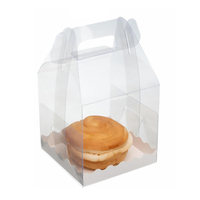 Boîte à gâteau miniature transparente personnalisée, boîte à dessert de boulangerie, emballage transparent, boîtes en plastique avec poignée