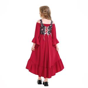 Robe médiévale vintage pour filles, style victorien, Renaissance, avec volants, costume de prairie coloniale - Product Image 4