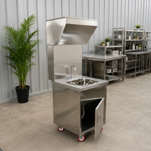 Commercial Stainless Steel Sink Station <b>Prep</b> <b>Table</b> Washing Cabinet Mobile <b>Kitchen</b> Unit - Product Image 1