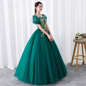 Women's Military Green Chiffon Tutu Skirt With Floral Embroidery Elegant Ball Gown For Formal Events And Performances - Product Image 3