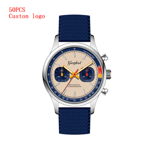40mm <b>Chronograph</b> <b>Automatic</b> Mechanical Watch Sapphire Crystal 50M Waterproof Fluororubber Strap Men Sports Wristwatch - Product Image 1
