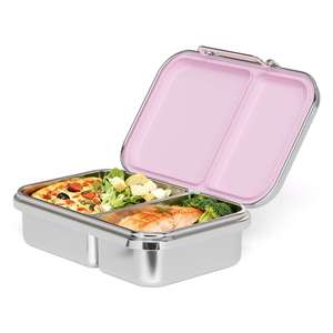 Boîte à lunch en acier inoxydable pour enfants, boîte à lunch bento anti-fuite, sans BPA, boîte à lunch bento en acier inoxydable 304 pour l'école et le bureau - Product Image 4