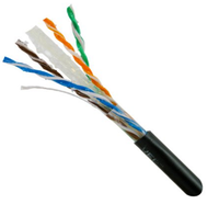 Cable Ethernet UTP Cat5e de Cobre para Entierro Directo (Relleno de Gel) Cable para Exteriores 23AWG de 8 Conductores Sólidos