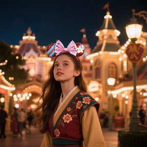 Diadema con Orejas de Ratón de Lentejuelas Rojas Florales para Disfraces, Accesorios para el Cabello de Juego de Rol, Diseño Popular para Mujeres - Product Image 2