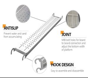 <span class=keywords><strong>Planche</strong></span> d'échafaudage double certifiée en acier Q235 galvanisé avec garantie <span class=keywords><strong>de</strong></span> 3 ans et option crochet pour les chantiers <span class=keywords><strong>de</strong></span> construction - Product Image 2