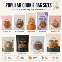 Sacs plats en BOPP noir 5x7 personnalisés avec logo imprimé pour biscuits individuels, thermoscellables, mats, avec encoches de déchirement – Vente en gros