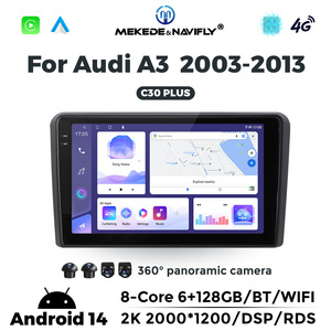 Navifly 2DIN 9 Inch Đài Phát Thanh Xe Màn Hình Headunit Android 14 Phiên Bản 8 Core CPU 4755 Đài Phát Thanh Chip Cho Audi A3 2003 Để 2013 Xe Máy Nghe Nhạc - Product Image 4