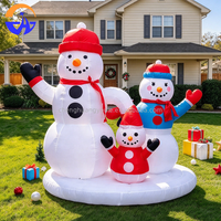 Ensemble familial de bonhommes de neige gonflables de Noël, bonhomme de neige géant gonflable pour la décoration extérieure de la cour, du jardin, de la villa, de la pelouse, pour les fêtes de fin d'année