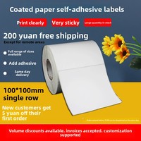 Rouleaux d'étiquettes autocollantes en papier couché 100 x 100 avec impression d'étiquettes, autocollants, codes-barres, forme carrée pour utilisation logistique