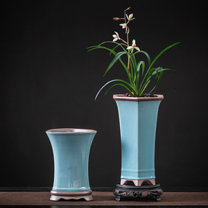 Maceta de Cerámica Creativa de Arcilla Morada, Maceta Minimalista Transpirable para Plantas Verdes de Escritorio, Múltiples Estilos Disponibles - Product Image 2