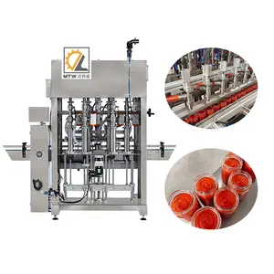 MTW full auto wet food two color chocolate sauce tomate paste filling machine
