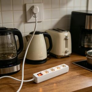 <span class=keywords><strong>Regleta</strong></span> de alimentación profesional de <span class=keywords><strong>16</strong></span> <span class=keywords><strong>amperios</strong></span> y 4 tomas con interruptor, cable de extensión de 5 m, color blanco, para uso médico hospitalario - Product Image 1