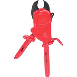 KS TOOLS - 117.1245 Single handed <b>ratchet</b> <b>cable</b> shear with protective insulation - EAN 4042146328613 <b>CABLE</b> <b>CUTTERS</b> - Product Image 1