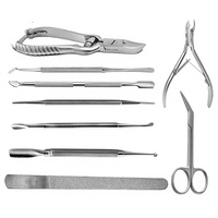 Ensemble d'instruments de pédicure et de podologie en acier inoxydable de qualité médicale, design ergonomique, logo personnalisé, soins esthétiques professionnels des pieds