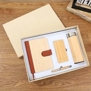 Premium Business Corporate Event Gift <b>Set</b> Wood Grain Insulated Cup Loose-leaf <b>Notebook</b> Holiday Gift Box for Graduation - Product Image 1