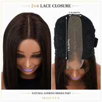 Perruque Bob en Cheveux Humains Vierges Vietnamiens Ultra-Lisses, Sans Colle, avec Fermeture en Dentelle 2x6, Couleur Naturelle, Vente en Gros